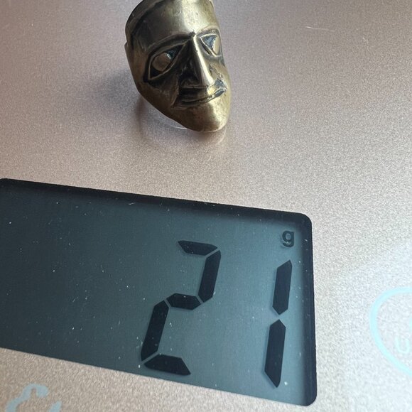 Handmade Brass Face Statement Ring Made By Daro Flood Size 10 - Picture 8 of 8